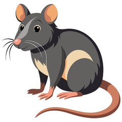 rat vector illustration, realistic rodent artwork, wildlife and pet animal design