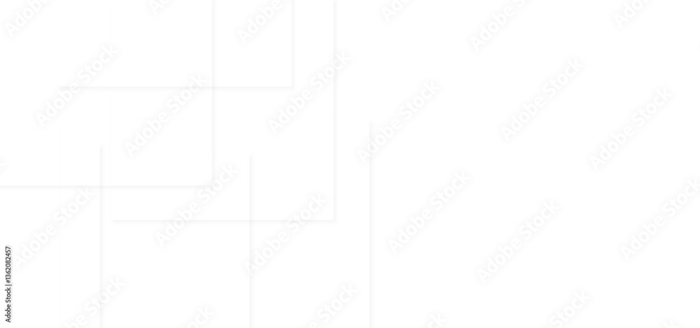 Poster Seamless modern white color technology concept geometric shape vector background. White and gray color gradient elegant abstract background, white background with lines shape or pattern design.