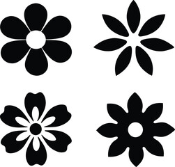 Obraz premium Flower icons set isolated on white background. Flower simple icon. Vector illustration