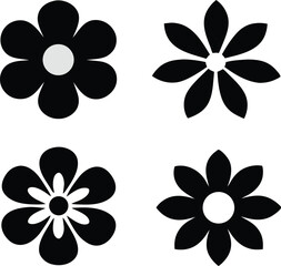 Flower icons set isolated on white background. Flower simple icon. Vector illustration