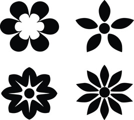 Fototapeta premium Flower icons set isolated on white background. Flower simple icon. Vector illustration