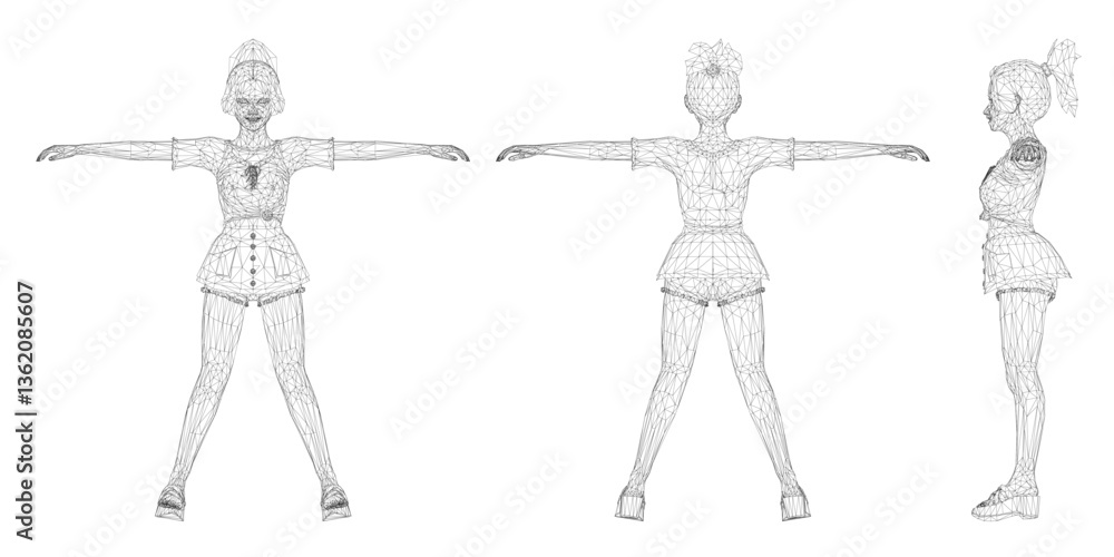 Poster three figures are shown in a line, each with their arms outstretched. the figures are all wearing bl