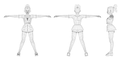 Three figures are shown in a line, each with their arms outstretched. The figures are all wearing black and appear to be in motion. Scene is energetic and dynamic