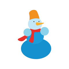 Cute Snowman Illustration in Winter Outfit