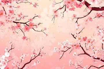 Japanese pattern cherry blossom spring background