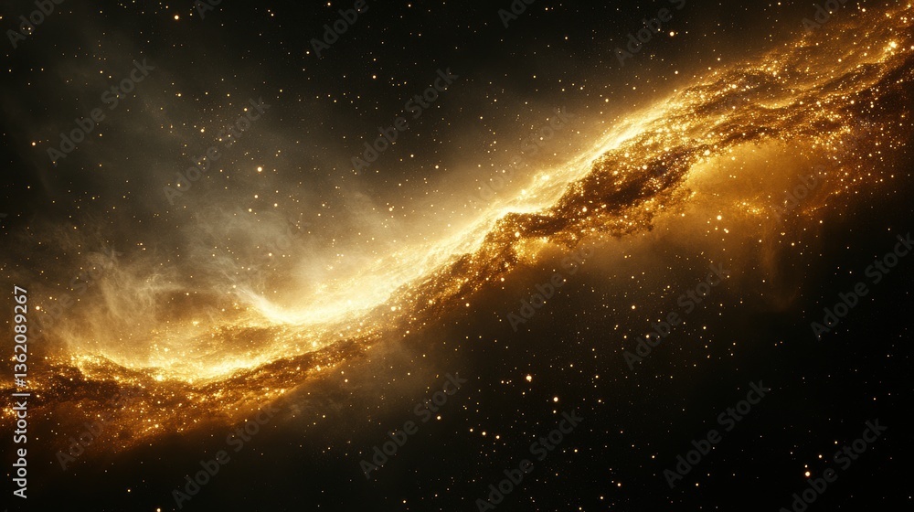 Poster a luminous cosmic formation glows amongst scattered celestial objects