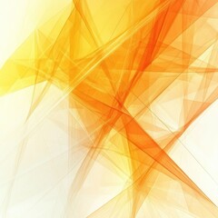 Technology abstract fractal lines background with low poly pattern, yellow orange and white color.