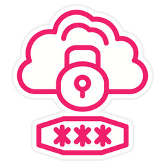 Vector Design Cloud Password Icon Style