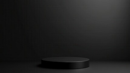 Simple black realistic background for product or text backdrop design.