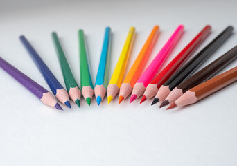 colored pencils on white