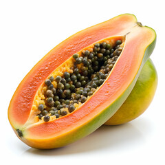 Papaya isolated on transparent background  
