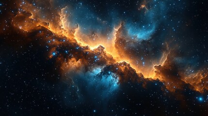 Fototapeta premium A beautiful cosmic nebula filled with numerous bright shining stars