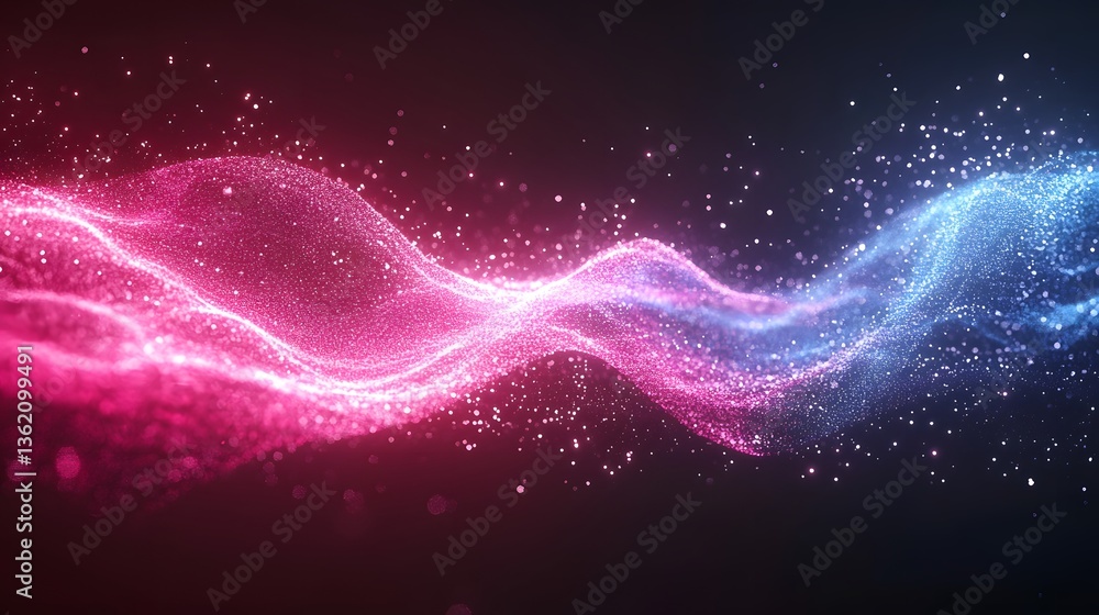 Aufkleber abstract display of colorful particles flowing in a dark backdrop