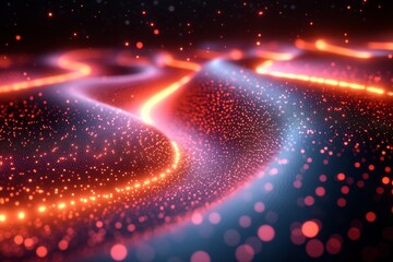 Obraz premium Abstract Glowing Digital Waves