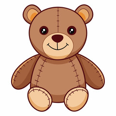 Obraz premium soft plush teddy bear with stitched smile 