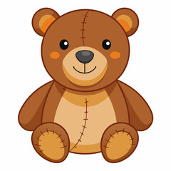 Obraz premium soft plush teddy bear with stitched smile 