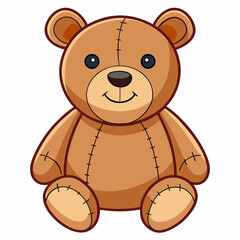 soft plush teddy bear with stitched smile 