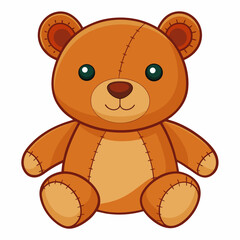 soft plush teddy bear with stitched smile 