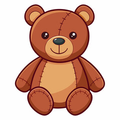 Obraz premium soft plush teddy bear with stitched smile 