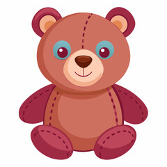 Obraz premium soft plush teddy bear with stitched smile 