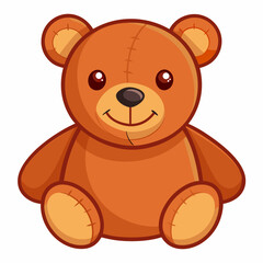 Obraz premium soft plush teddy bear with stitched smile 