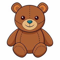 soft plush teddy bear with stitched smile 