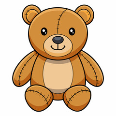 soft plush teddy bear with stitched smile 