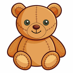 Obraz premium soft plush teddy bear with stitched smile 