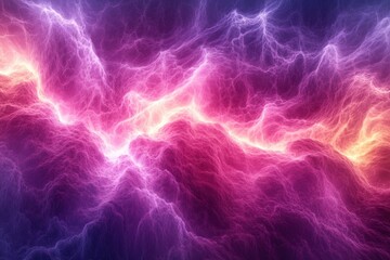 Obraz premium Vibrant electric energy flowing through a colorful abstract background with purple and pink hues