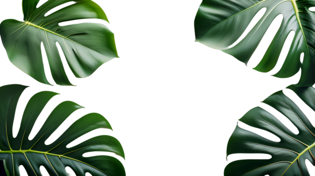 Tropical Monstera Leaf Layout