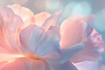 Delicate petals of a flower illuminated by soft light create a serene atmosphere