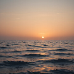 Naklejka premium Sunset Over the Ocean with Beautiful Reflection