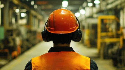 Industrial Worker Safety Gear in Factory Setting