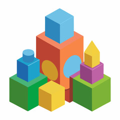 Obraz premium colorful wooden toy blocks