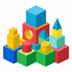 Obraz premium colorful wooden toy blocks