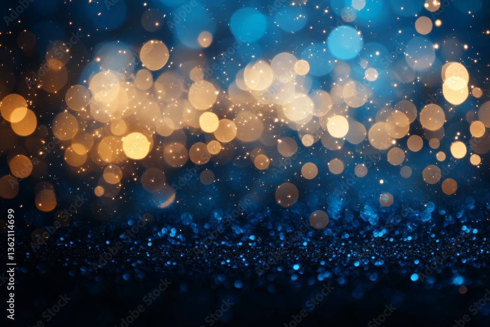 Poster Colorful bokeh with shimmering lights creating a magical atmosphere for events and celebrations