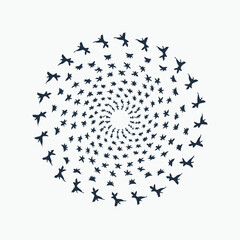 black and white spiral