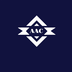Abstract AAC Monogram Logo Design on Blue Background