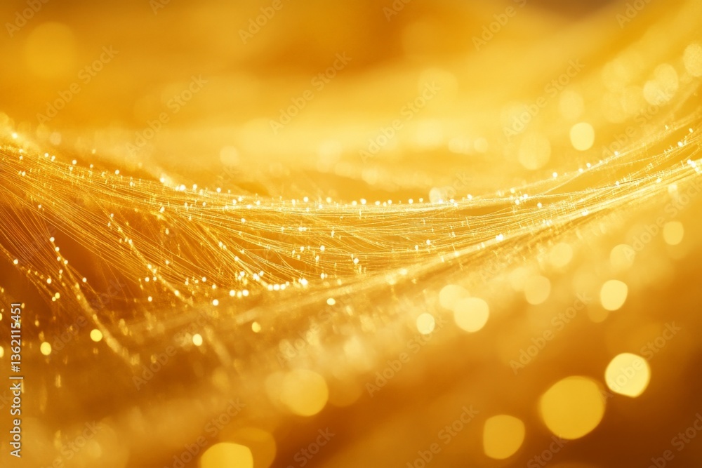 Poster Golden strands illuminated by soft light create a mesmerizing texture in close-up display