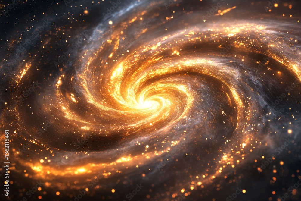 Poster vibrant swirl of light and dust forms an enchanting galaxy in the depths of space