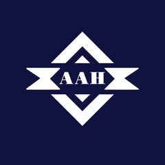 Abstract AAH Monogram Logo Design on Blue Background