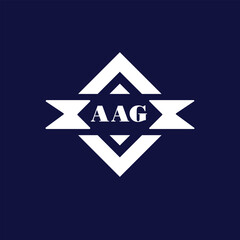 Abstract AAG Monogram Logo Design on Blue Background