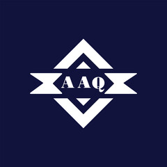 Abstract AAQ Monogram Logo Design on Blue Background