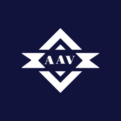Abstract AAV Monogram Logo Design on Blue Background