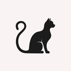 black cat on white background