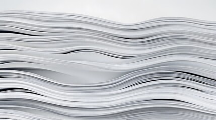 Abstract Wavy White Paper Stack Texture Background