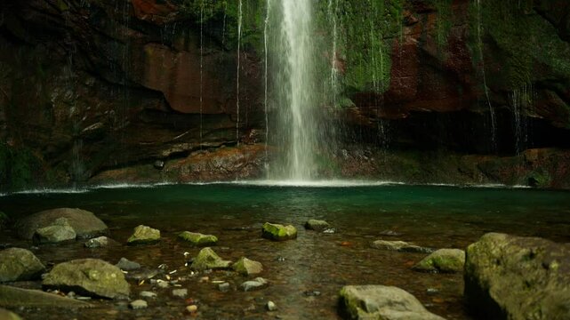waterfall in the forest of 25 fontes, Madeira