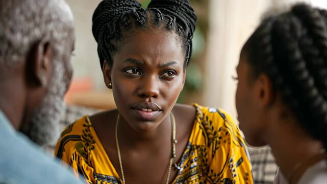 african american family facing generation gap