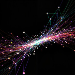 Fototapeta premium Abstract colorful lines and dots creating a vibrant energy flow 