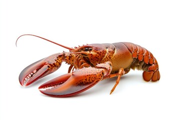 Fresh Raw Lobster Isolated on White Background Ready to Be Cooked